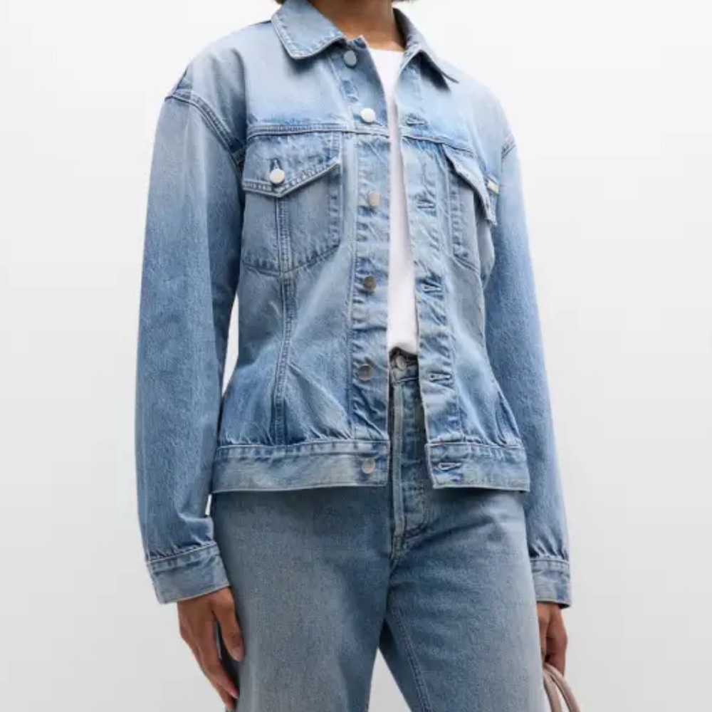 EmRata x AG Bell Fitted Contoured Denim Jacket  size Small NWOT